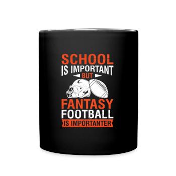 L’école est importante mais le football Fantasy - Mug uni - noir - Devant