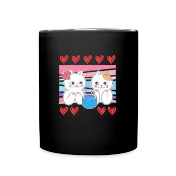 J’adore mon chat chat Saint-Valentin - Mug uni - noir - Devant