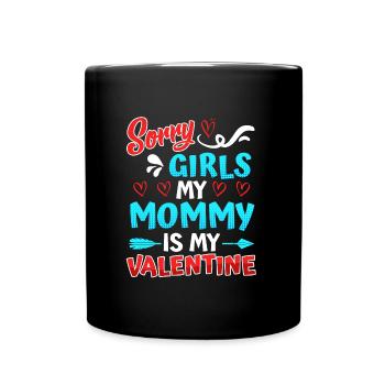 Mom I love my mom Love Valentine's Day - Full Colour Mug - black - Front