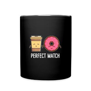 You complete me perfect match Valentine's Day - Full Colour Mug - black - Front