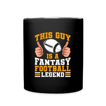 Dieser Typ ist eine Fantasy Football Legende - Tasse einfarbig - Schwarz - Vorne