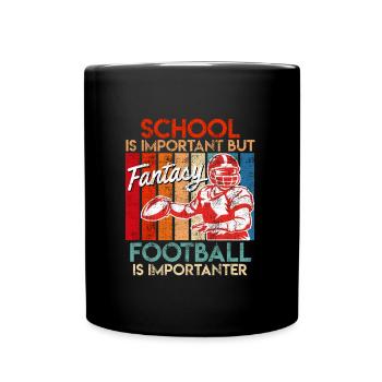 L’école est importante mais le football Fantasy - Mug uni - noir - Devant