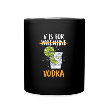 V signifie Vodka Couple Love Valentine’s Day - Mug uni - noir - Devant