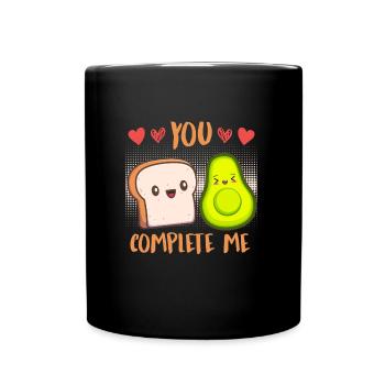 Liebe Avocado Toast Pärchen Liebe Valentinstag - Tasse einfarbig - Schwarz - Vorne