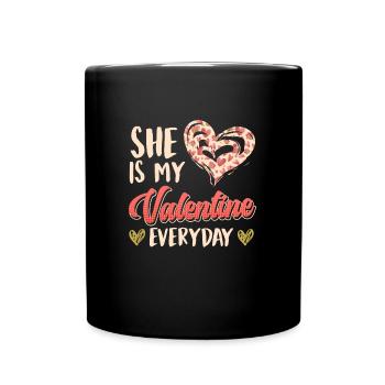 Tous les jours ma chérie Cher couple Saint-Valentin - Mug uni - noir - Devant