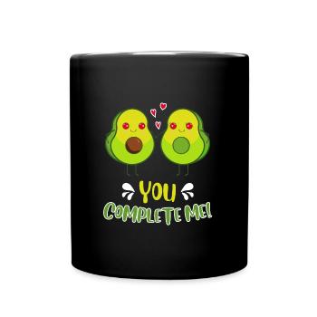Ehepaar Liebespaar Avocado Liebe Valentinstag - Tasse einfarbig - Schwarz - Vorne