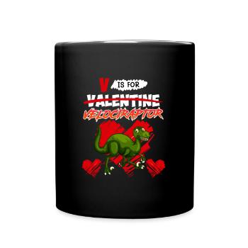 Dinosaur V signifie Velociraptor Saint-Valentin - Mug uni - noir - Devant