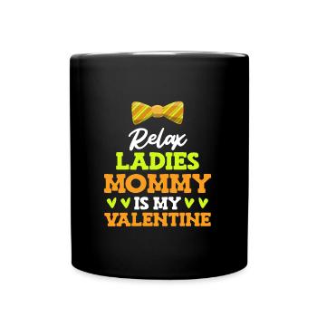Mom I love my mom Love Valentine's Day - Full Colour Mug - black - Front