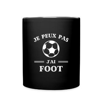 je peux pas j'ai foot homme humour football enfant - Mug uni - noir - Devant