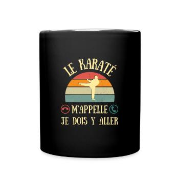 karaté m'appelle humour karateka homme idée cadeau - Mug uni - noir - Devant