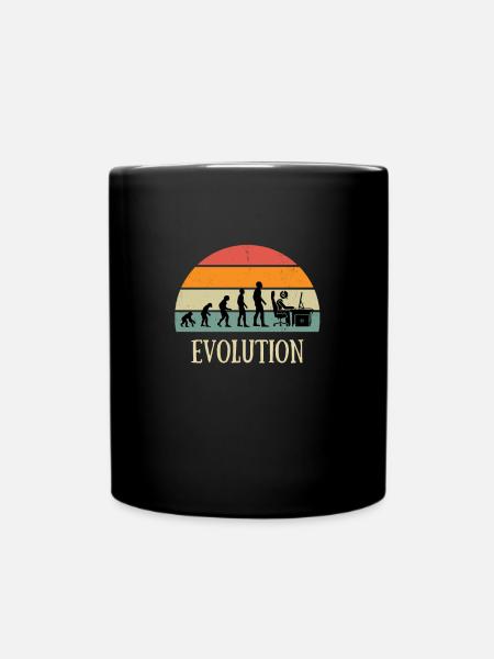 evolution vintage gamer pc homme humour geek ado - Mug uni - noir