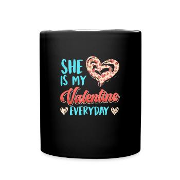 Tous les jours ma chérie Cher couple Saint-Valentin - Mug uni - noir - Devant