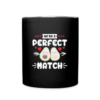 We are a perfect match couple Dear vegans - Full Colour Mug - black - Front