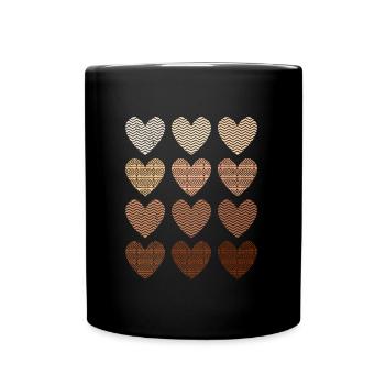Black Hearts Afro Melanin African Woman - Full Colour Mug - black - Front