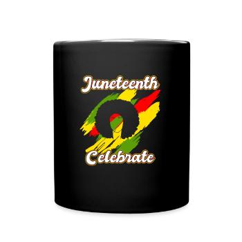 Celebrate Juneteenth USA America African Woman - Full Colour Mug - black - Front