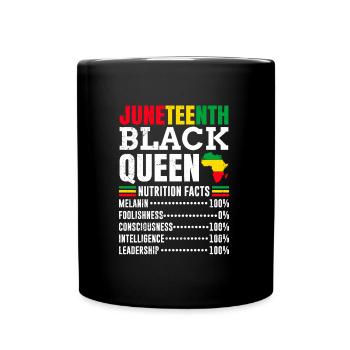 Juneteenth Black Queen African Woman - Full Colour Mug - black - Front