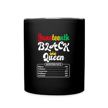 Juneteenth Black Queen African Woman - Full Colour Mug - black - Front