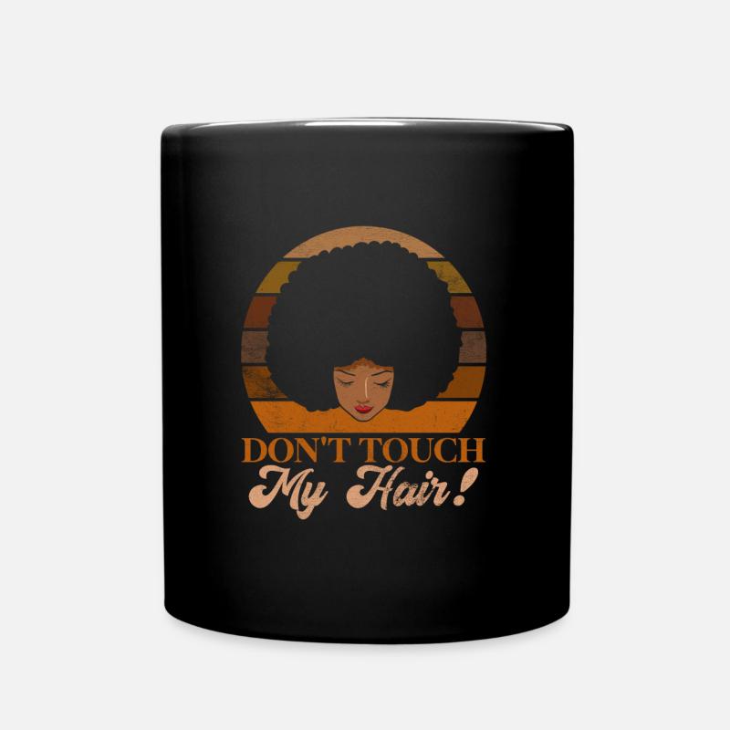 Afro Haare Afro Look Locken Afrikanische Frau - Tasse einfarbig - Schwarz