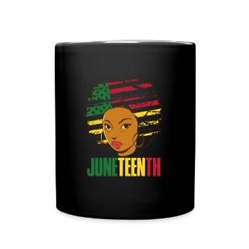 Celebrate Juneteenth USA America African Woman - Full Colour Mug - black - Front