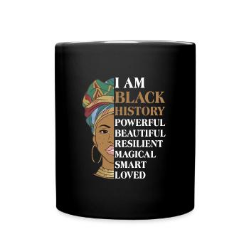 Black History a strong African woman - Full Colour Mug - black - Front