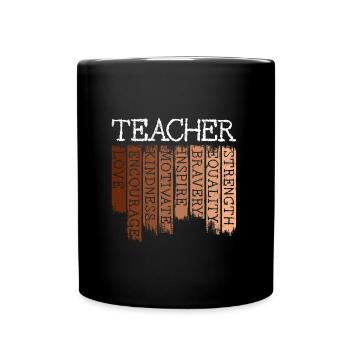 Black History teacher educated and proud Africa - Full Colour Mug - black - Front