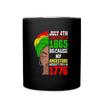 Celebrate Juneteenth Amerika Afrikanische Frau - Tasse einfarbig - Schwarz - Vorne