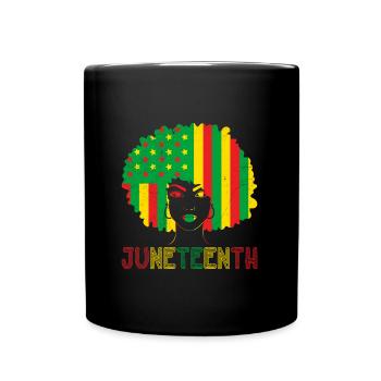 Juneteenth Independence America African Woman - Full Colour Mug - black - Front