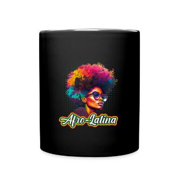 Afro Hair Afro Latina African Woman - Full Colour Mug - black - Front