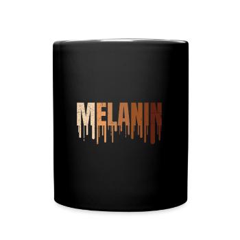 Melanin dunkle Hautfarbe und stolz Afrika - Tasse einfarbig - Schwarz - Vorne