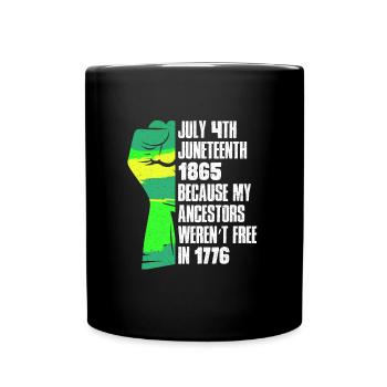 Juneteenth frei seit 1865 Black History USA Afrika - Tasse einfarbig - Schwarz - Vorne