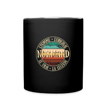normand homme le vrai humour Normandie idée cadeau - Mug uni - noir - Devant