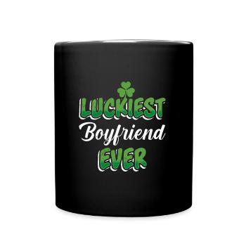 Luckiest Boyfriend ever St Patrick's Day - Full Colour Mug - black - Front