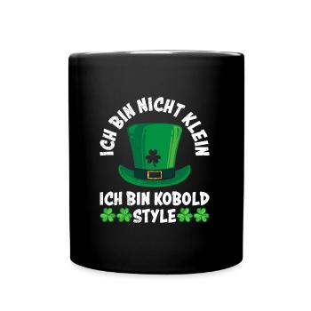 Nicht klein Kobold Größe St Patrick’s Day - Tasse einfarbig - Schwarz - Vorne