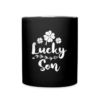 Fils chanceux Irlandais de la Saint-Patrick - Mug uni - noir - Devant