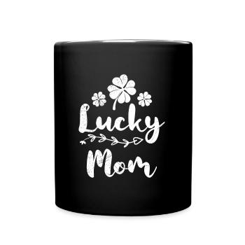 Lucky Mom irischer St Patrick’s Day Mama - Tasse einfarbig - Schwarz - Vorne