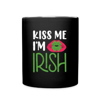 Embrasse-moi je suis irlandais Saint-Patrick - Mug uni - noir - Devant