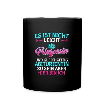 Abi 2023 Abitur ich habe fertig Abiturienten - Tasse einfarbig - Schwarz - Vorne