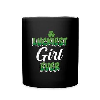 La Saint-Patrick dit la fille la plus chanceuse de tous les temps - Mug uni - noir - Devant