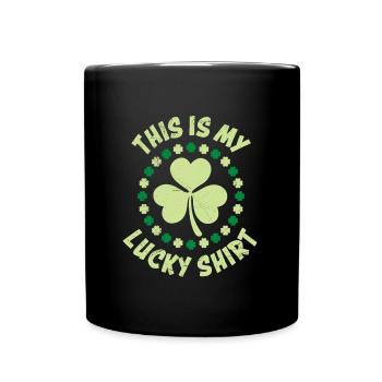 My lucky shirt shamrock St Patrick's Day - Full Colour Mug - black - Front