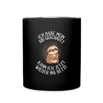 Abi geschafft Abitur Abschluss Abiturienten - Tasse einfarbig - Schwarz - Vorne
