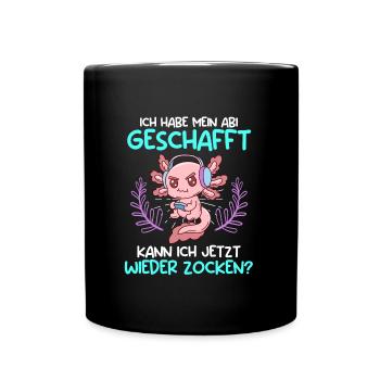 Abi geschafft kann ich jetzt wieder zocken? Abitur - Tasse einfarbig - Schwarz - Vorne