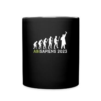Abitur 2023 Abisapiens Abiturienten - Tasse einfarbig - Schwarz - Vorne