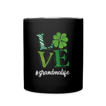 Love Grandma life Oma St. Patrick's Day Oma - Full Colour Mug - black - Front