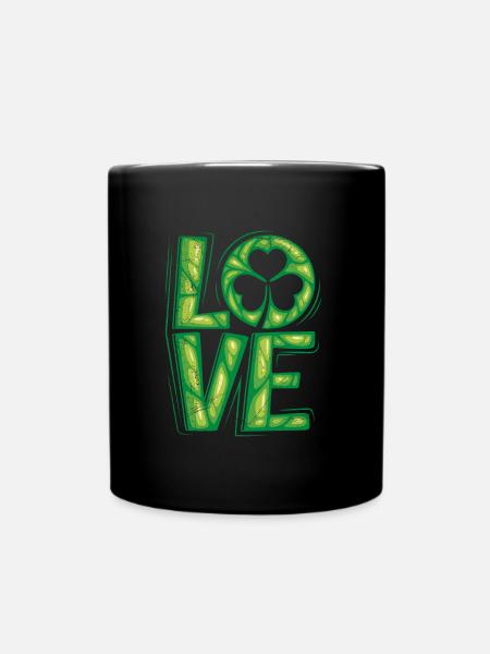Trèfle porte-bonheur Saint-Patrick - Mug uni - noir