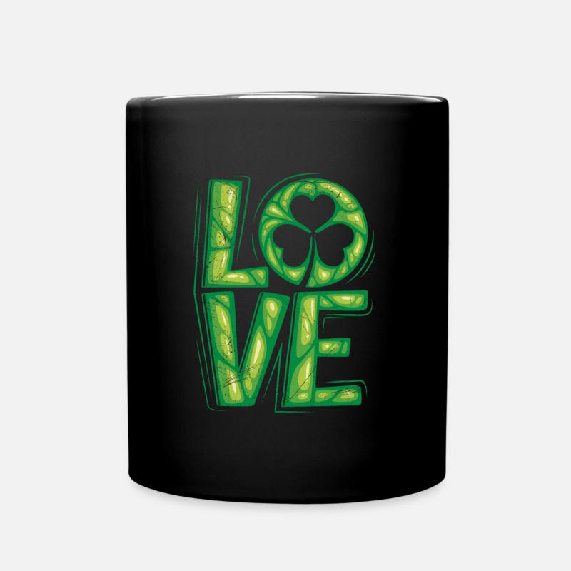 Trèfle porte-bonheur Saint-Patrick - Mug uni - noir