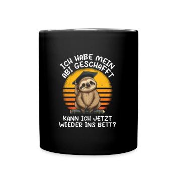 Abi geschafft Abitur Abschluss Abiturienten - Tasse einfarbig - Schwarz - Vorne