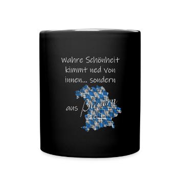 Wahre Schönheit Bayern - Tasse einfarbig - Schwarz - Vorne