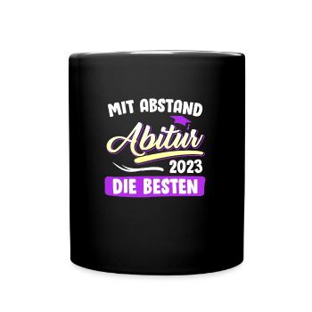 Mit Abstand die Besten Abitur 2023 Abiturientin - Tasse einfarbig - Schwarz - Vorne
