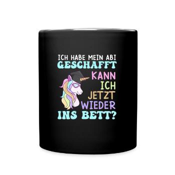 Ich habe mein Abi geschafft! - Tasse einfarbig - Schwarz - Vorne