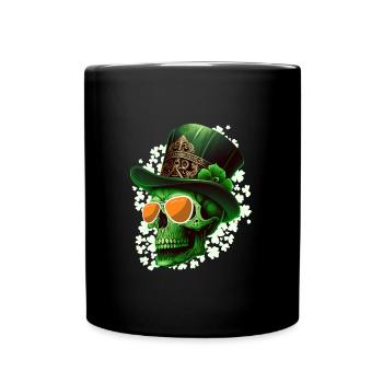 St. Patrick's Day Irish skeleton leprechaun - Full Colour Mug - black - Front